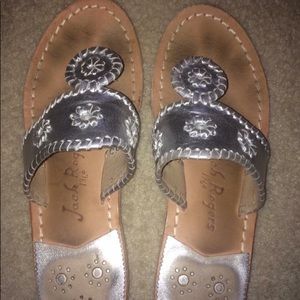 Jack Rogers silver Hampton sandals size 7